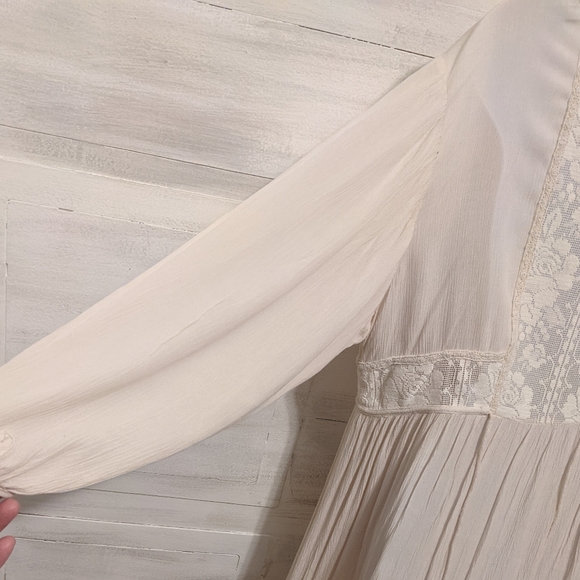 JW Styles Romantic Lacey Overlay Jacket in Cream Size Large - Picture 3 of 5